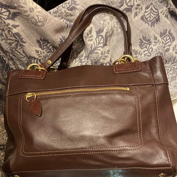 Coach satchel in smooth grain leather with snake pattern details - Picture 5 of 8